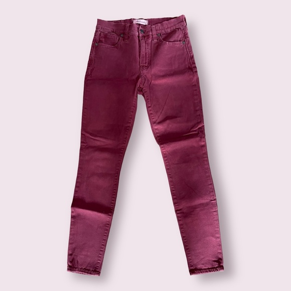 Madewell Burgundy 9” High Riser Skinny Skinny Jeans - Picture 4 of 6